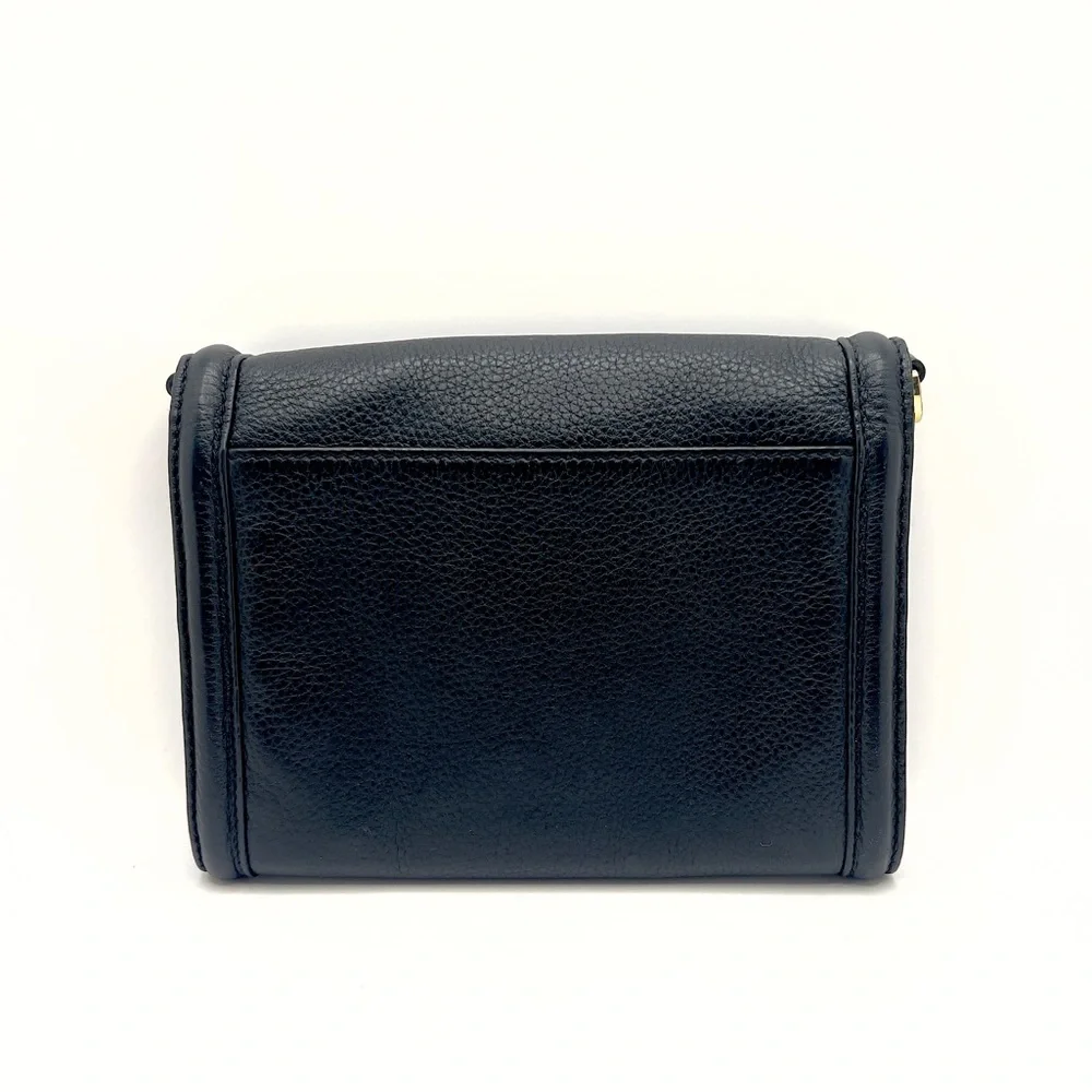 Authentic Tory Burch Black Leather Clutch Wallet W/ Unbranded Chain - Picture 4 of 10